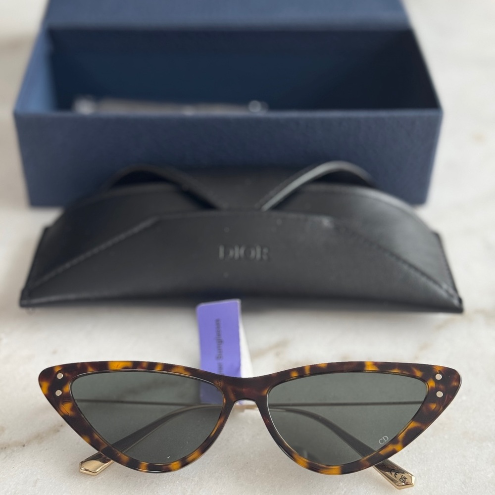 Dior Brown Tortoise Cat-Eye Sunglasses